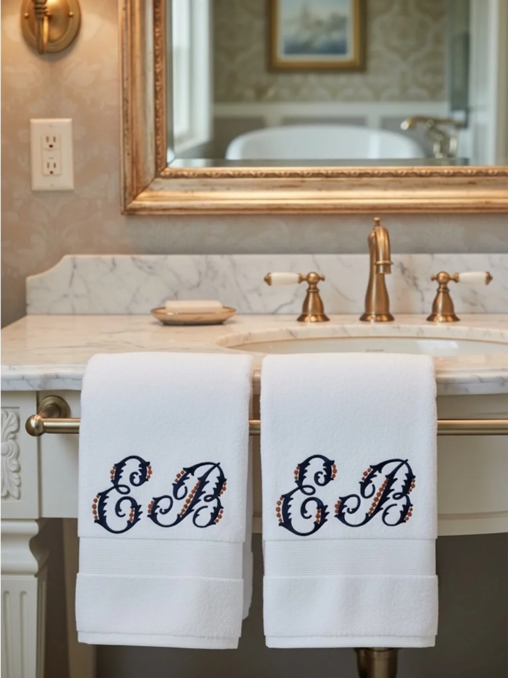 Personalized Embroidered Luxurious Bath Towel set 2 Monogrammed New